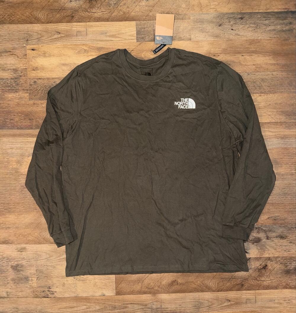 The north face men’s New long sleeve green t shirts